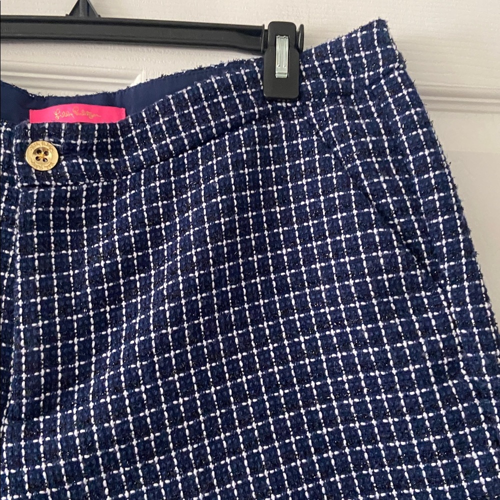Lilly Pulitzer Navy and White Checkered Shorts size 16 excellent condition - Picture 3 of 12